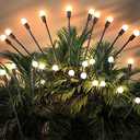 Upgraded Solar Swaying Light 8 LEDs Solar Garden Lights Outdoor Waterproof Swaying Solar Garden Lights Firefly Lights for Garden Yard Patio Pathway Decoration Warm White (4pcs)