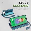 FLIPALM Wallet Case for iPhone 17 Series with Wrist Strap - PU Leather Folio Flip with Credit Card Holder & Kickstand, Protective Cover (Green, for iPhone 17 Air)