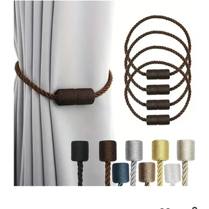 Curtain Tiebacks 6Pcs Magnetic Curtain Ties, Home Curtain Buckles Curtain Straps for Fixed Curtains and Curtains Suitable for Home Decoration for Home and Office(Coffee)