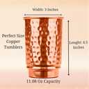 100% Pure Copper Tumblers |BPA Free| No coating| Lacquer Free| Handcrafted Hammered Ayurvedic Glasses | 350 Ml/11.8 OZ Water Cups for Health, Detox & Hydration | Gift Box Incuded