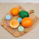 Foldable Bamboo Dried Fruit Basket Apple Shaped Collapsible Bread Nuts Baskets Candy Gifts Fruit Bowl Holder Wooden Snack Box for Kitchen Table
