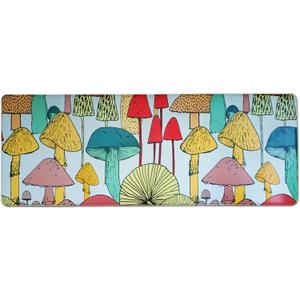 QGWJEKUI Mushroom Decor Kitchen Rugs Mats,Non-Slip Cushioned Anti-Fatigue Floor Mat,Heavy-Duty PVC Comfort Standing Mat Cute Washable Runner Rug for Home Decor,Kitchen Sink,Laundry,Bedroom