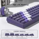 dagaladoo Purple Keyboard Keycaps Jelly,Cute Clear Keycaps PBT/PC, Transparent Custom keycap 60% 75% 100%,150 Keys dye Sublimation Keyboard Key caps,Cherry Profile keycap for Mechanical Keyboards