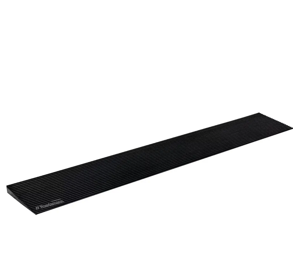 Ruedamann 0.8" Rise Threshold Ramp for Doorways, Sturdy Rubber Threshold Ramp, Non-Slip Power Door Ramps for Wheelchairs is Adjustable and Cuttable for Doorways,Curb, Scooters, Driveways
