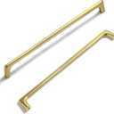 Goo-Ki Brushed Gold Cabinet Pulls with 10''(256mm) Hole Centers, Modern Style Zinc Alloy Cabinet Handles for Dresser,Wardrobe,Cupboard- 2 Pack