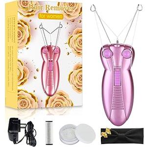 WAYCOM Ladies Electric Epilator for Women Beauty Shaver Facial Massager Gentle Hair Removal Pull Faces - Birthday or Christmas Gift (Purple)