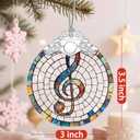 Christmas Ornaments: Stained Glass Ornament, Christmas Tree Ornament, Hanging Ornaments for Home Decor & Xmas Tree Decorations Exquisite Holiday Decor, Gifts & Holiday Present - Musical Note