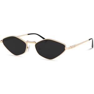 Rmerom Retro Irregular Metal Sunglasses for Women Men, 2026 Trendy Vintage 90s Chic Small Narrow Gold Frame Sun Glasses