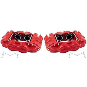 TRQ Front Performance Brake Caliper Set Red Compatible with 2003-2009 Toyota 4Runner 2007-2014 FJ Cruiser 2005-2023 Tacoma
