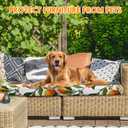 SmoothNovelty 8 Pcs Lemon Printed Couch Cover Stretch Floral Sofa Cushion Bohemian Printed Washable Cushion Covers with Elastic for Furniture Chair Bottom