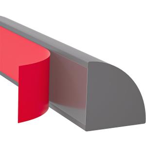 Flexible Quarter Round Molding, Peel and Stick Rubber Trim Molding, 118Inch, Gray