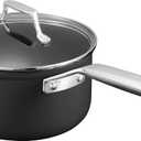 MSMK 3.5 Quart Non stick Sauce Pan with lid, Stay-Cool Handle, Burnt also Nonstick, PFOA Free Non-Toxic, Scratch-resistant, Induction Cooking Pot (Hard Anodized Grey)