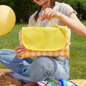 Extra Large 80"x 80" Beach Blanket, Outdoor Picnic Blankets, Waterproof Sandproof Portable Blankets, Foldable and Lightweight for Spring Summer Camping, Beach, Park (Yellow)