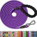 NTR Long Leash, 150FT Extra Long Leash for Large Breed Dog with Swivel Lockable Hook, Purple Heavy Duty Dog Lead for Walking, Hunting, Camping, Backyard (150ft*3/8")