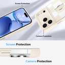 KANGHAR Compatible with iPhone 17 Pro Case 2025, Silicone Checkered Cute Pattern, Wristband Kickstand Camera Protection Soft Slim Cover for Girls Women, White