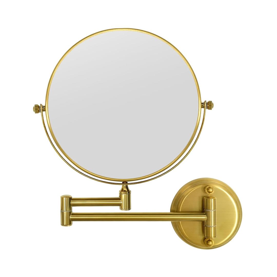 GURUN 8" Wall Mounted Makeup Mirror with 10X Magnification,Two-Sided Swivel Bathroom Mirror,Brushed Gold Finish M1306GJ(8",10X)