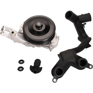 Water Pump + Engine Oil Cooler Inlet Connector + Water Pump Outlet Thermostat Crossover Pipe Tube, Compatible with Land Rover LR4/Range Rover/Range Rover Sport 2010-2013 (for 5.0L V8 Only)