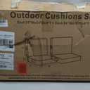 5" Thicker Outdoor Chair Cushions Set of 2, 24"x24" Patio Chair Cushions for Outdoor Furniture w/Water & Fade-Resistant and Removable Cover, Outdoor Cushion w/Handle & Straps for Dining Chair Sofa