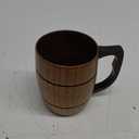 Wooden Beer Mugs,Top Grade Natural Handmade Retro Brown Drinkware with Handle for Drinking Tea Coffee Wine Beer Hot Drinks,500 ML Cup for Men/Women 