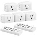 DEWENWILS Wireless Control Outlet for Christmas Decor, Programmable and Expandable Electrical Switch, 100FT Range, 125V/15A/1875W Light Switch, 2 Remote and 5 Outlets