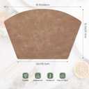 Placemats for Round Table Set of 6, Faux Leather Wedge Shaped Place Mats for Dining Table, Heat Resistant Washable Wipeable Table Mats Reversible, Camel