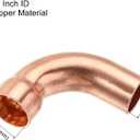 MECCANIXITY 90 Degrees Elbow Copper Pipe Fitting Short Turn Brazing Connection 5/8 Inch ID for HVAC Cooling Solar Equipment, Pack of 3