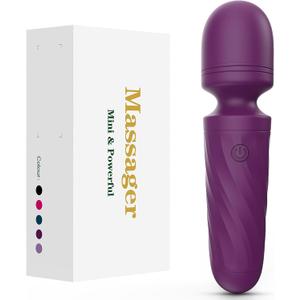 Handheld Personal Mini Massager  Waterproof, USB Rechargeable, 10 Vibration - Perfect on Back Legs Hand Pains and Sports Recovery(Purple)