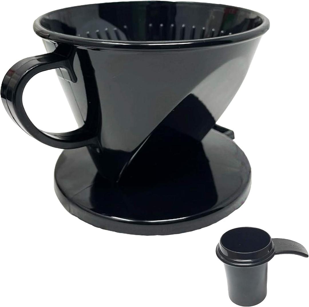 GoldTone #2 Cone Style Pour Over Coffee Dripper, Portable Pour Over Coffee Filter BPA-Free (1-6 Cups) And Scoop