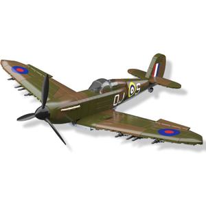WW2 Military Fighter Jet UK Spitfire F.MK.la Plane Building Block Set, 682PCS Army Airplane Models Kit, Compatible with Lego,Airplane Toys Gifts for Ages 6+ Kid and Adult