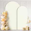 Ledido Wedding Arch Backdrop Cover 6FT 7.2FT Arch Covers 2Set Fitted Stretchy Spandex Round Top Stand Backdrop Cover for Wedding Banquet Ceremony Birthday Party Baby Shower Event Decoration,Ivory