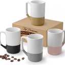 Large Ceramic Coffee Mug Set of 4, 16 oz Tea Cups with Handle, Porcelain Mug for Latte, Hot Tea, Cappuccino, Milk, Cocoa, Microwave & Dishwasher Safe Cups for Men Women Mug Lovers, Housewarming Gift