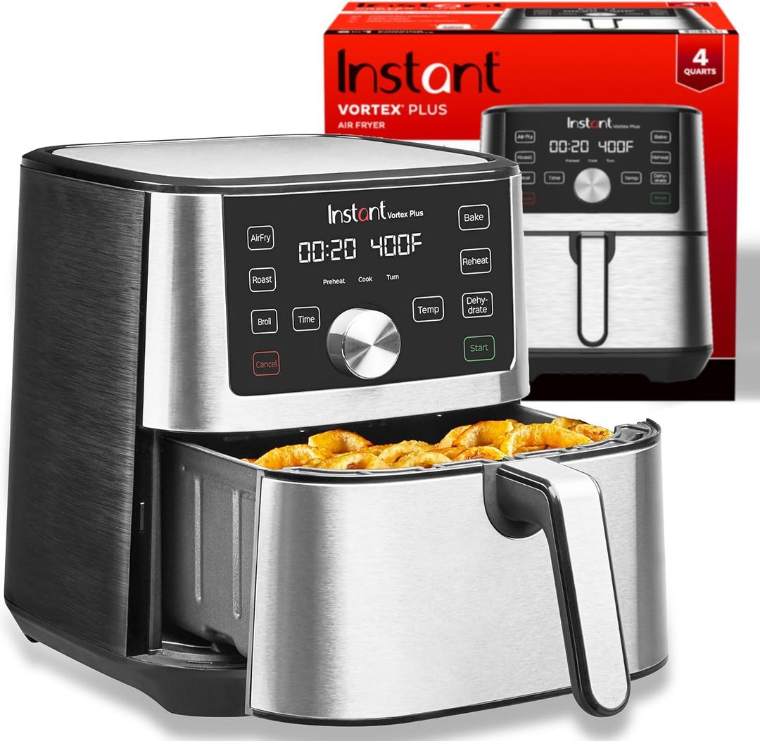 Instant Pot 4QT Vortex Plus 6-in-1 Mini Air Fryer, Custom Program Options, Crisps, Broils, Roasts, Dehydrates, Bakes, Reheats, 100+ In-App Recipes, Stainless Steel,4 Quarts Instant Pot 4QT Vortex Plus 6-in-1 Mini Air Fryer, Custom Program Options, Crisps, Broils, Roasts, Dehydrates, Bakes, Reheats, 100+ In-App Recipes, Stainless Steel,4 Quarts