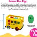 Lil Yolkers School Bus Egg Toy Set for Sensory & Motor Skills for Kids Ages 12+ Months - Educational Matching Game, Colorful Stacking Puzzle, Ideal Easter Basket Stuffer (6 Eggs)