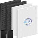 2 Sets 5510 5520 Filter Q For WINIX 5510 5520 Air Purifier Filter Replacement 1712-0123-00 For Large Room 1882 Ft/Hr 2 Middle & 2 Activated Carbon Filters Captures Pet Dander Smoke Dust Pollen