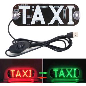 YSY Taxi Sign, LED Light Logo ,on Car Window with DC 6V Car Charger Inverter for Rideshare Driver Taxi Light up Sign (Red and green, USB Switch)