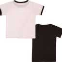 Barbie Girls T-Shirts 2-Pack, Short Sleeve Tees 2-Pack Bundle Set for Girls (White)