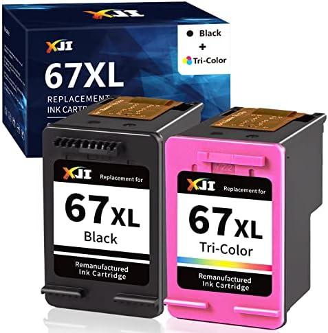 XJI Remanufactured Ink Cartridges Replacement for HP 67XL 67 XL Black Color Combo Pack, for Deskjet Plus 2700 2700e 2755 2755e 2855e 4100 4100e 4155 4155e 4255e Envy Pro 6000 6055e 6400 6455e Printer