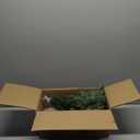 OasisCraft Outdoor Christmas Tree Frosted Urn Filler, Pre-lit Artificial Xmas Tree with LED Lights, 18 Inch Small Christmas Tree with Cones & Red Berries (1ft 6in, Green & Warm Light)