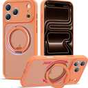 Compatible with iPhone 17 Pro Max Case with Magnetic Ring Stand [Compatible with Mag-Safe] [Military-Grade Protection] 17 Pro Max Phone Case 6.9", Orange