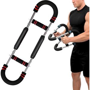 Adjustable Twister Arm Exerciser - Spring Workout Bar for Forearm, Triceps & Chest Strengthening, Portable Home Gym Fitness Equipment for Men & Women