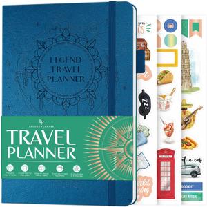 Legend Travel Planner  Vacation Itinerary Organizer for Solo Travel & Couples  Travelling Journal for Women & Men  Traveling Log with Expense Tracker & Packing List  Hardcover (Mystic Blue) (A5 (5.8" x 8.3"))