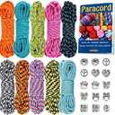 MONOBIN Micro Paracord，2mm 10Colors 20FT Paracord Combo Kit with Paracord Instructions and Charms ​for Making Paracord Bracelets, Lanyards, Jewelry Making