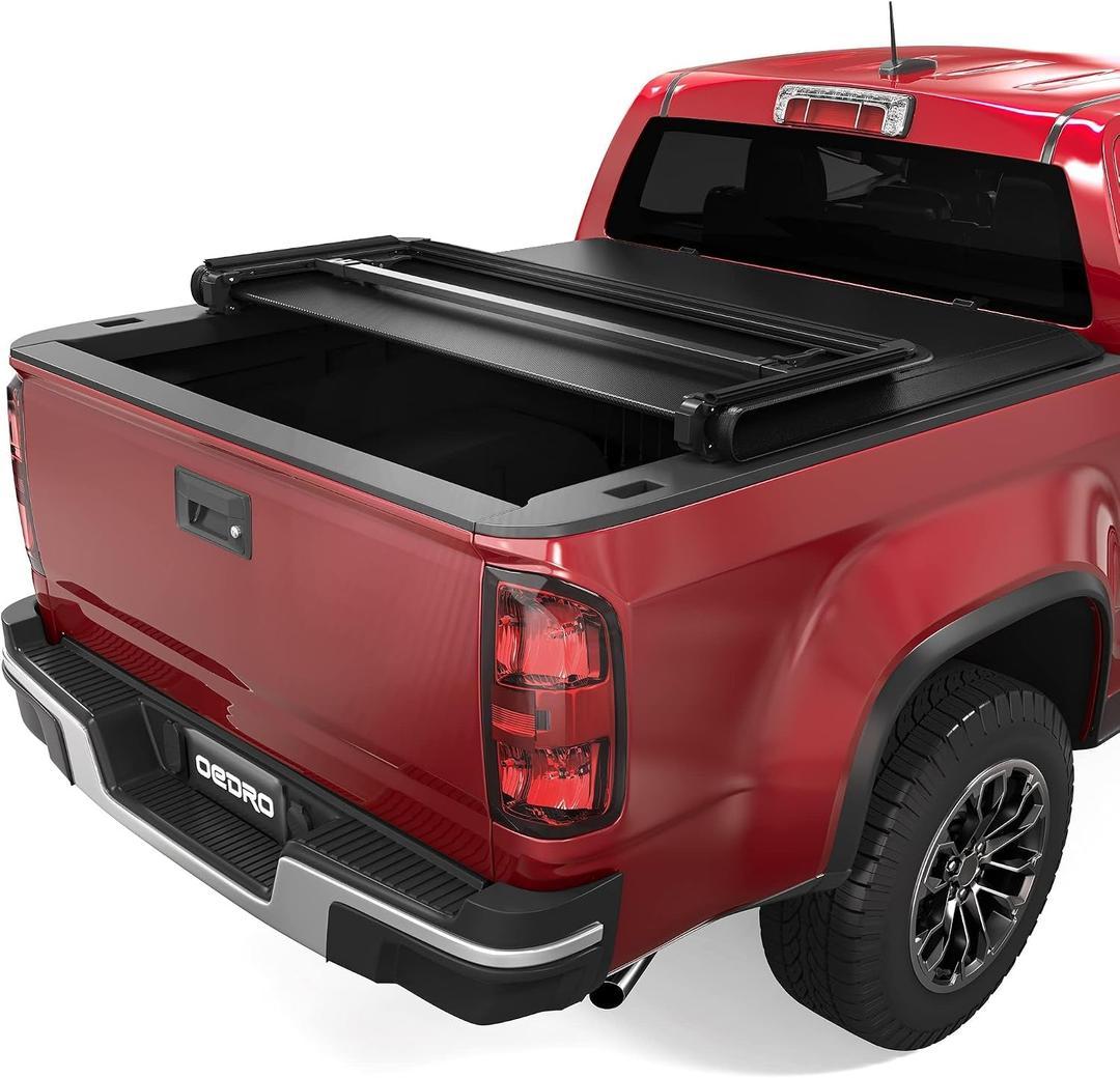 OEdRo Soft Tri-Fold Truck Bed Tonneau Cover Compatible with 2015-2025 Chevy Colorado/GMC Canyon with 5.2 ft Bed, Folding
