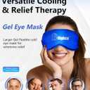 2PCS Cooling Eye Mask and Neck Ice Wrap,Cold Gel Eye Ice Pack for Sleep,Cooling Mask for Eyes,Reusable Ice Eye Patch Cold Compress for Puffy Eyes,Headache,Dark Circles,Migraines Relief,Blue