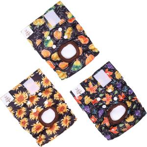 CuteBone Dog Diapers Female Washable Small Medium Large 3 Pack Reusable Doggie Diapers Puppy Period Pants for Doggy Heat Cycle Peeing D56M