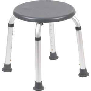 Flash Furniture Hercules Series Aluminum Bath and Shower Chair with Adjustable Height, Anti-Slip Medical Chair, 300 lb. Static Weight Capacity, Gray