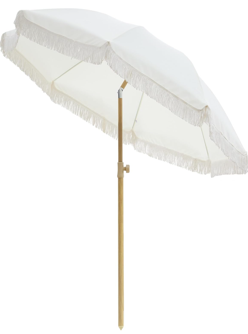 Patio Umbrella with UPF 50+ Protection, 8 Ribs, Push Button Tilt - Versatile Outdoor Shade for Garden, Courtyard, and Beach