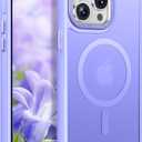 Magnetic Designed for iPhone 15 Pro Max Case [Military-Grade Drop Tested] [Compatible with Magnet] Slim Frosted Case for iPhone 15 Pro Max Case Phone Case (6.7"), Light Purple