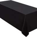 Surmente Black Tablecloth 90 x 132-inch Rectangular Polyester Table Cloth for Weddings, Banquets, or Restaurants