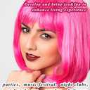 LOHO MAGICA 6 Pack Colored Wigs, Funky Colorful Wigs, Short Bob Hair Wig, Neon Party Wigs with Rimless Heart Sunglasses